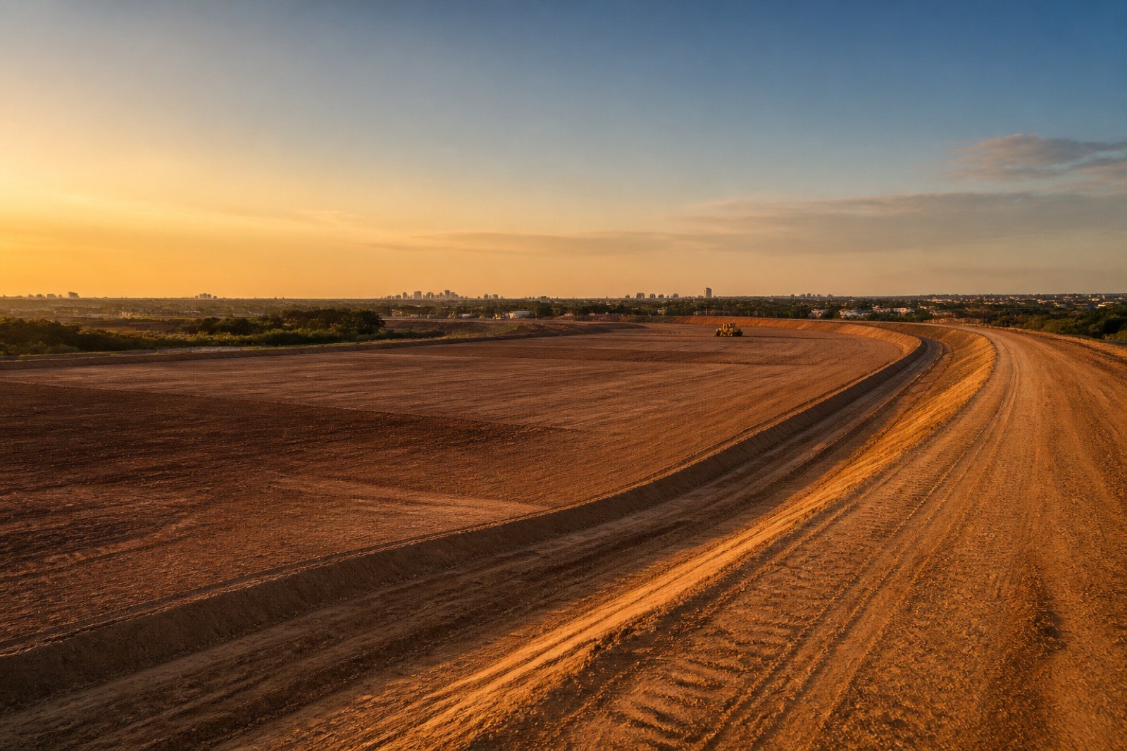 Terreno terraplanado e compactado pronto para construção